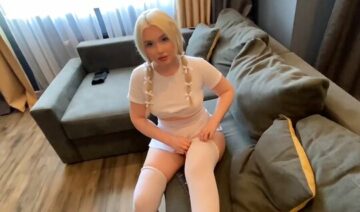 The Young Courtesan In Stockings Seductively Stood Up With Cancer