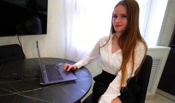 Young Russian secretary is ready to suck dick and at home