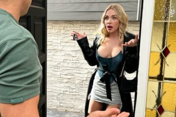 Passionate blonde came to her neighbor for anal sex