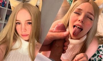 Young Blonde With Piercing Received Sperm In Her Mouth